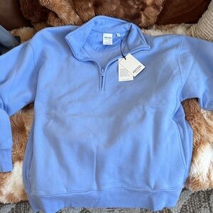 ARITZIA DAYFLOWER BLUE Half-Zip Sweater